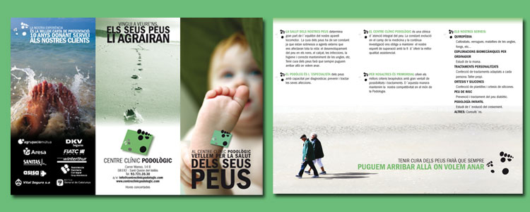 Diseño tríptico Centre Clínic Podològic